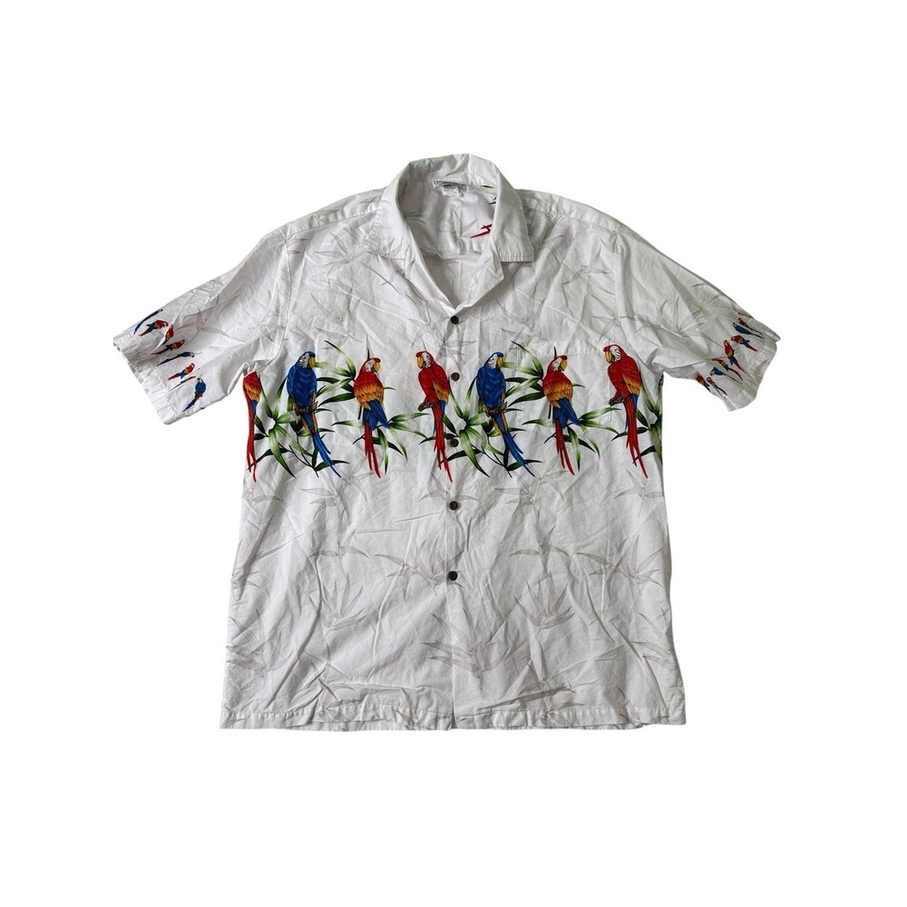 Pacific Legend Hawaiian Shirt Short‎ Short Sleeve Parrot All Over Print Mens XL